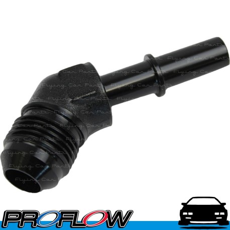 PROFLOW Male 5/16" Quick Connect To Male AN -6 (6AN) 45 Degree Fitting Black
