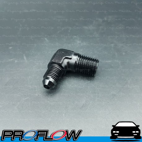 Male Fitting AN -4 (AN4) To 1/4" NPT 90 Degree Black