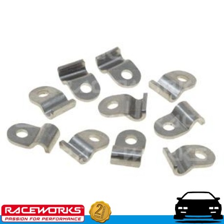 RACEWORKS AN3 3AN Stainless Hard Line Clamps x 10