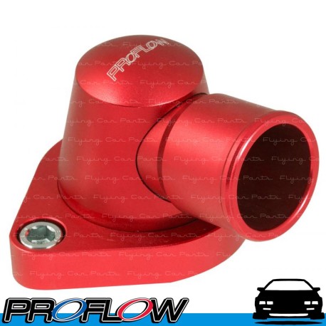 PROFLOW Chevrolet V8 Thermostat Housing 307 327 350 400 454 90 Degree Swivel Red