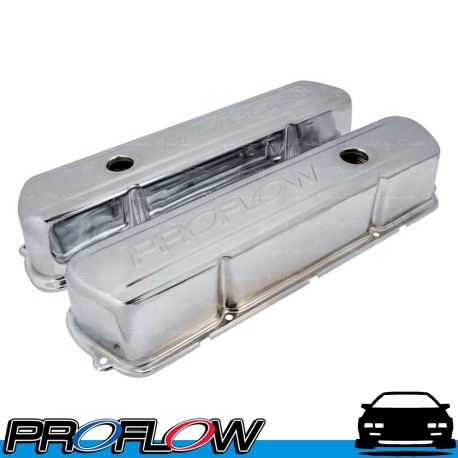 PROFLOW Holden Commodore Early V8 253/308 Valve Covers Stamped Steel Chrome