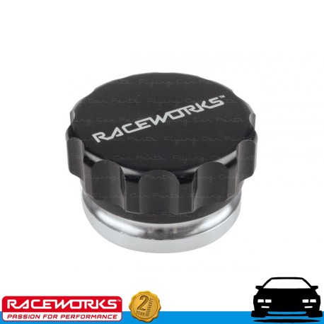 RACEWORKS Weld On Aluminum Filler w/ Black Female Cap 2" Fuel Oil E85 Diesel