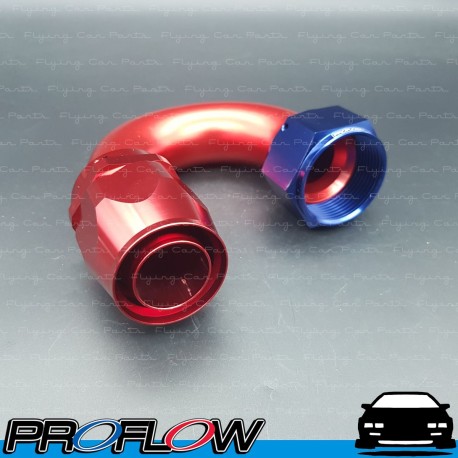 PROFLOW 100 Series 180 Degree Hose End Fitting Blue/Red  AN -20 (AN20)