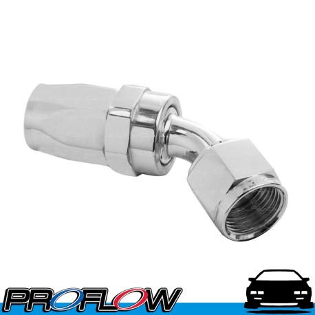 PROFLOW 100 Series 45 Degree Hose End Fitting Polished  AN -8 (AN8)