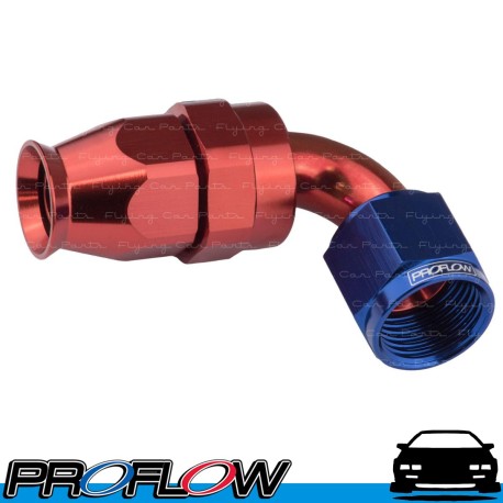 PROFLOW 200 Series 120 Degree Hose End Fitting Blue/Red For PTFE AN -8 (AN8)