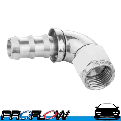 PROFLOW 510 Series 90 Degree Hose End Fitting Polished Push On AN -12 (AN12)