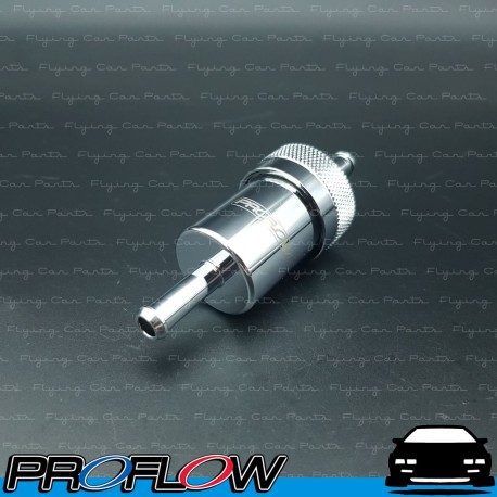 PROFLOW Chrome Stainless Steel Fuel Filter Hose Barb 5/16" 100 Micron